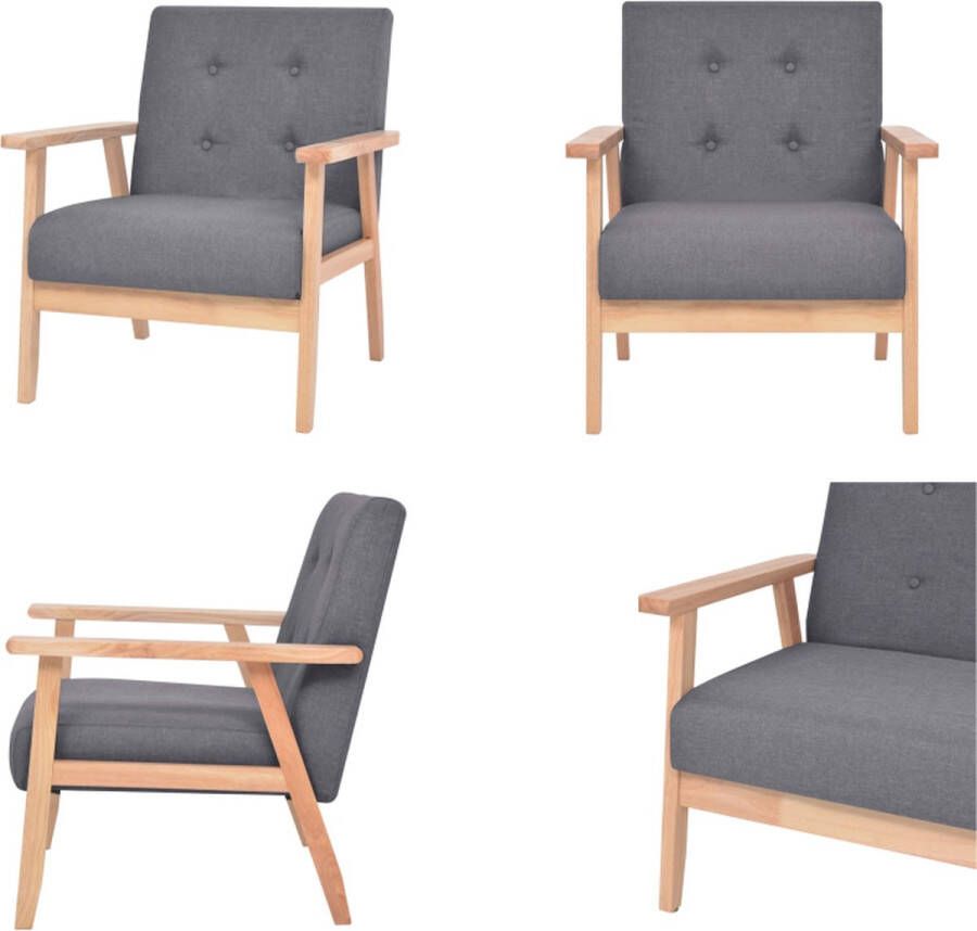 VidaXL Fauteuil stof donkergrijs Fauteuil Fauteuils Armstoel Armstoelen