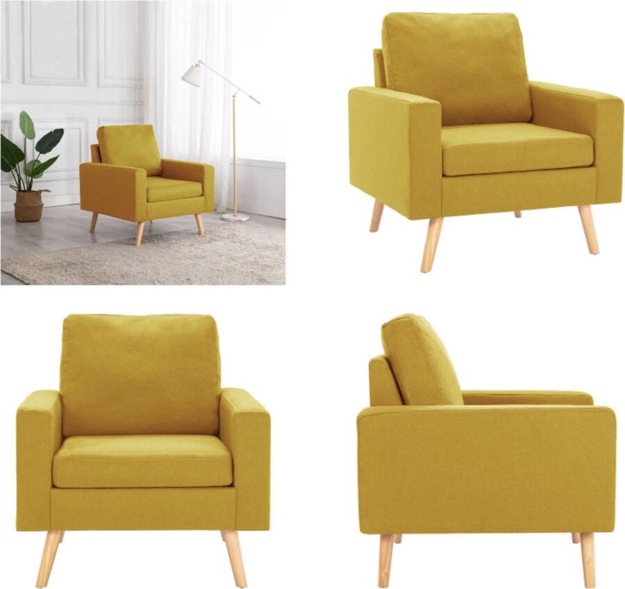 VidaXL Fauteuil stof geel Fauteuil Fauteuils Stoffen Stoel Stoffen Stoelen