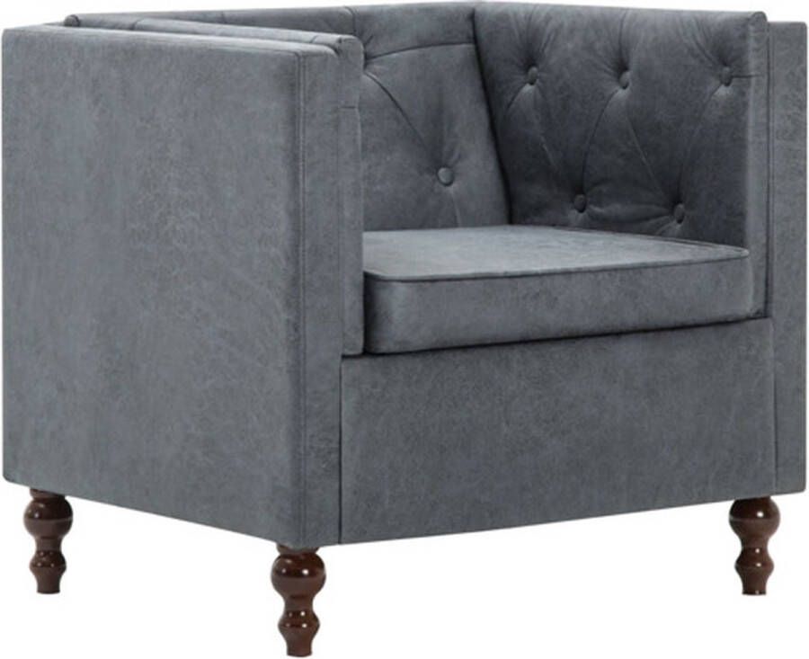 VidaXL Fauteuil stof grijs - Foto 6