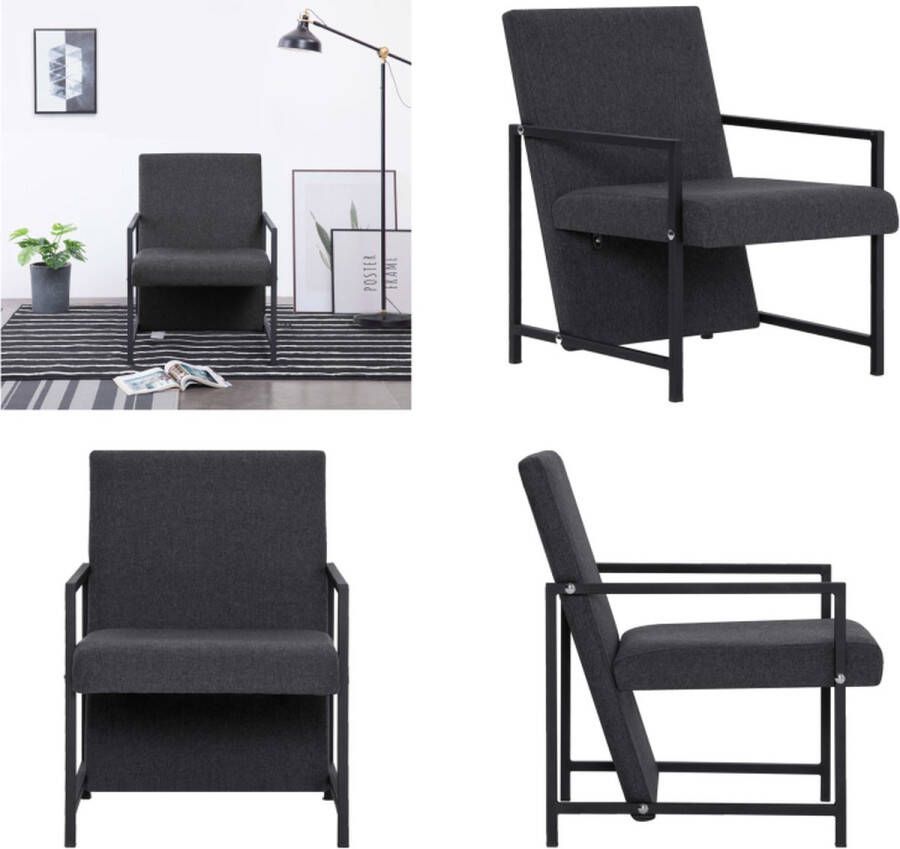 VidaXL Fauteuil stof grijs Armstoel Armstoelen Fauteuil Fauteuils
