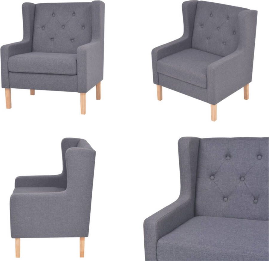 VidaXL Fauteuil stof grijs Fauteuil Fauteuils Armstoel Armstoelen