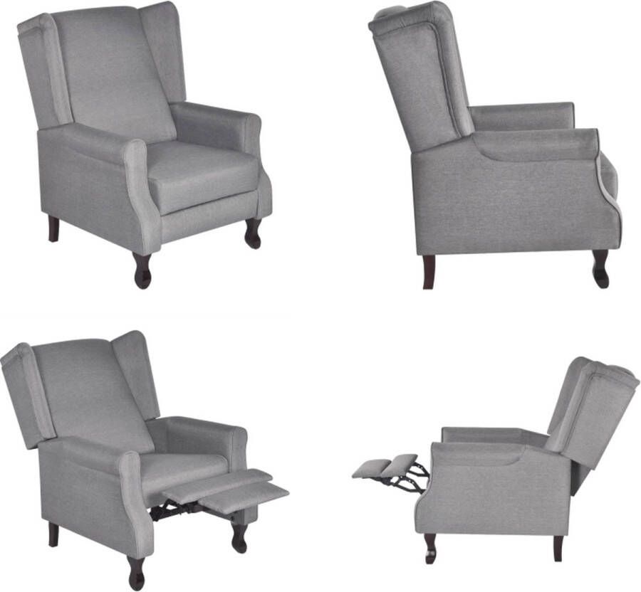 VidaXL Fauteuil stof grijs Fauteuils Stoel Stoelen