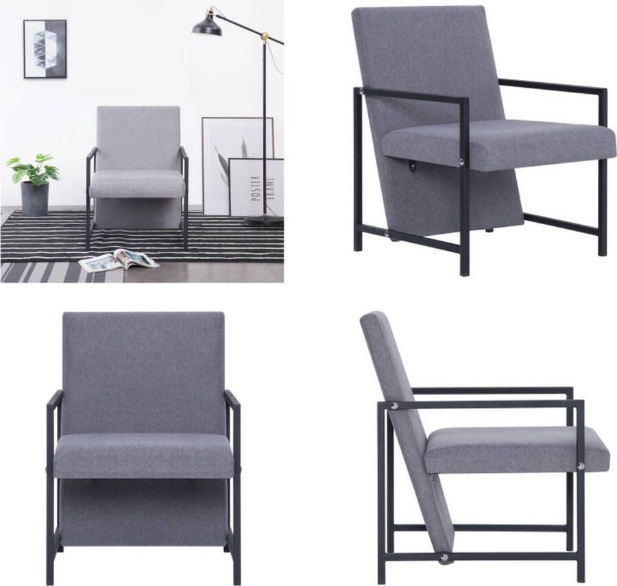 VidaXL Fauteuil stof lichtgrijs Armstoel Armstoelen Fauteuil Fauteuils
