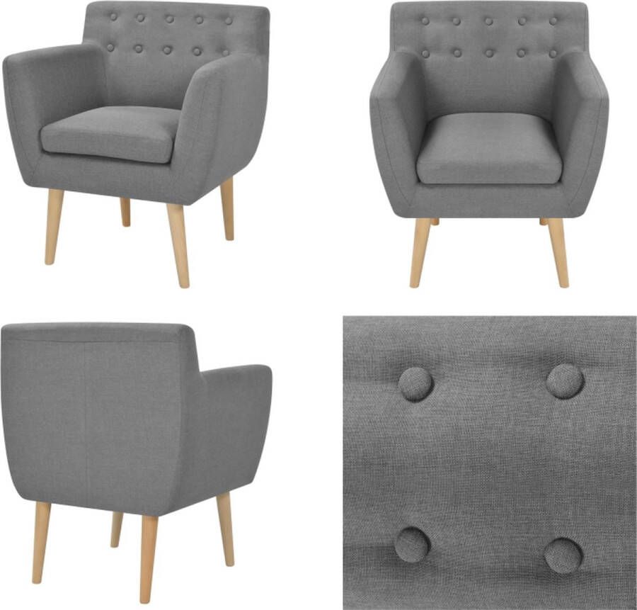 VidaXL Fauteuil stof lichtgrijs Fauteuil Fauteuils Armstoel Armstoelen