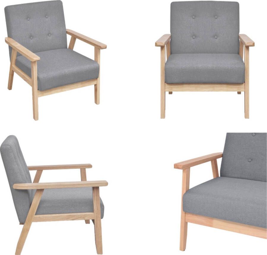 VidaXL Fauteuil stof lichtgrijs Fauteuil Fauteuils Armstoel Armstoelen