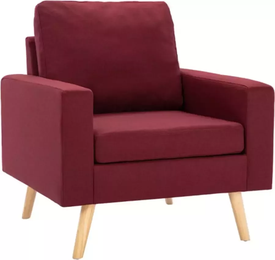 VidaXL Fauteuil stof wijnrood - Foto 3