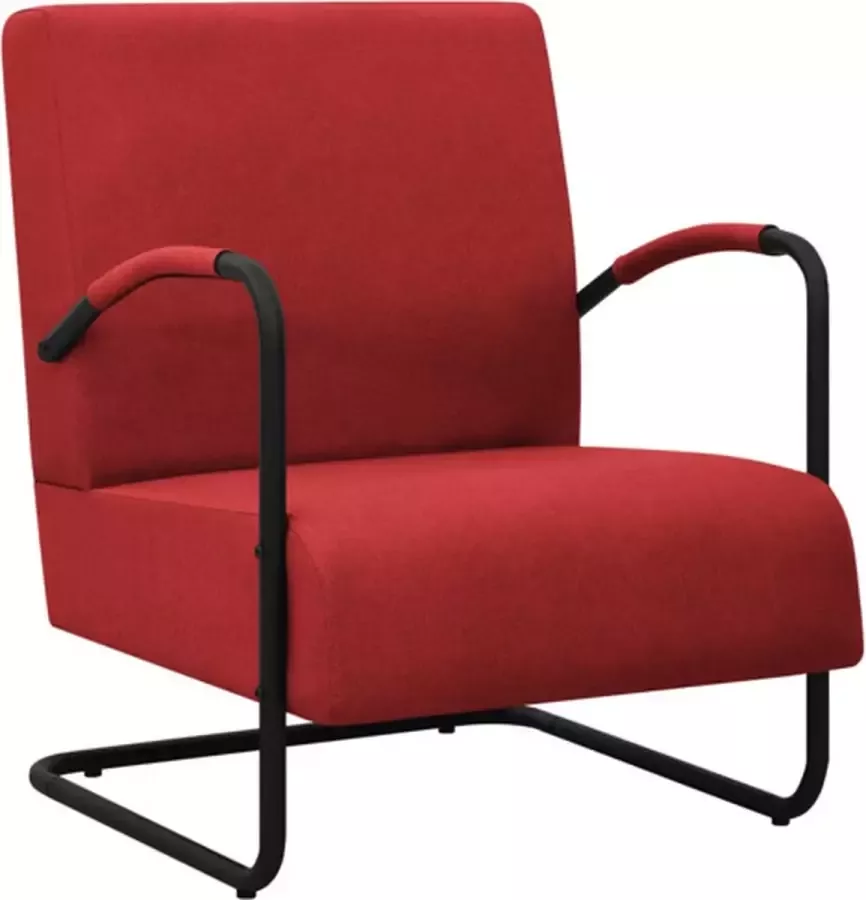 VIDAXL Fauteuil stof wijnrood