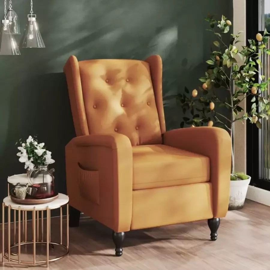 VidaXL Fauteuil verstelbaar bruin fluweel