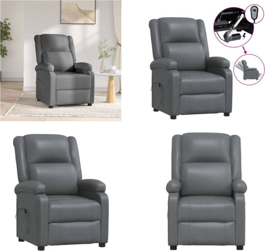 VidaXL Fauteuil verstelbaar elektrisch kunstleer antracietkleurig Fauteuil Fauteuils Leunstoel Fauteuil Kunstleer