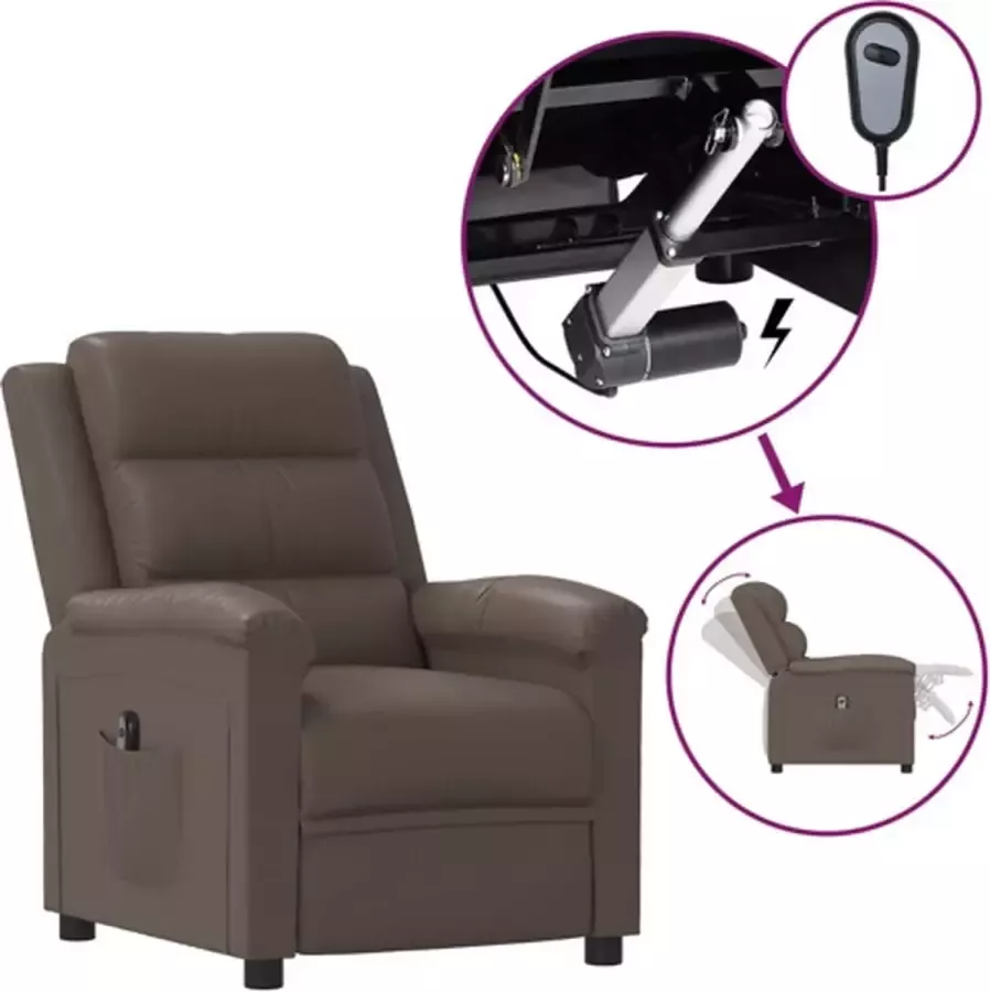 VidaXL Fauteuil verstelbaar elektrisch kunstleer grijs - Foto 2