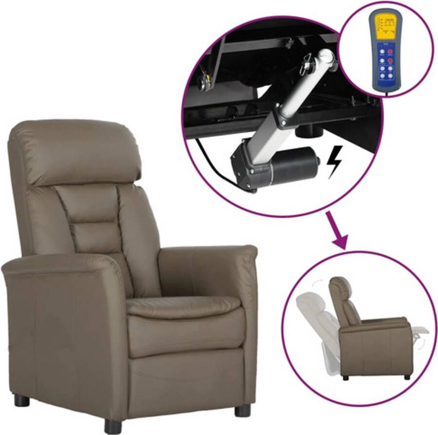 VidaXL Fauteuil verstelbaar elektrisch kunstleer grijs - Foto 8