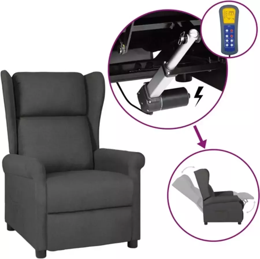 Vida XL vidaXL Fauteuil verstelbaar elektrisch stof grijs-VXL-3098320 - Foto 2