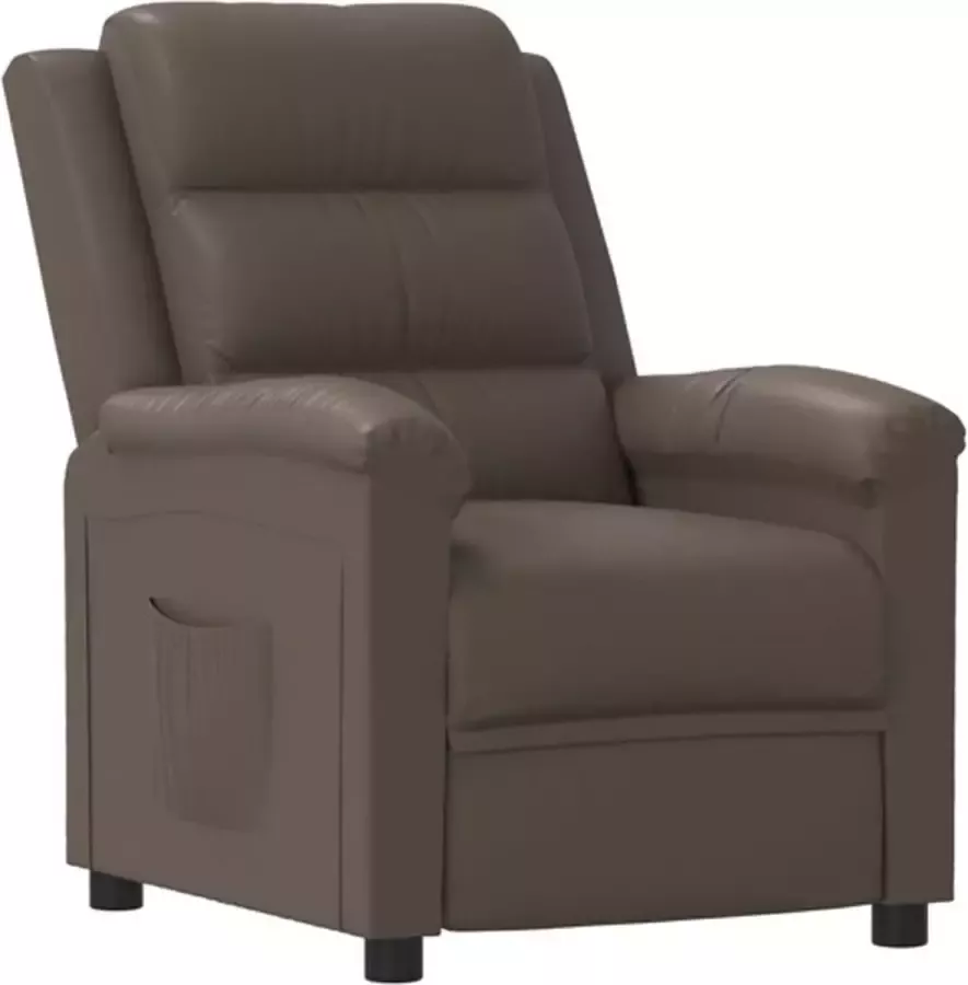 VidaXL Fauteuil verstelbaar kunstleer grijs