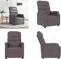 VidaXL Fauteuil verstelbaar kunstleer grijs Fauteuil Fauteuils Leunstoel Relaxfauteuil - Thumbnail 2