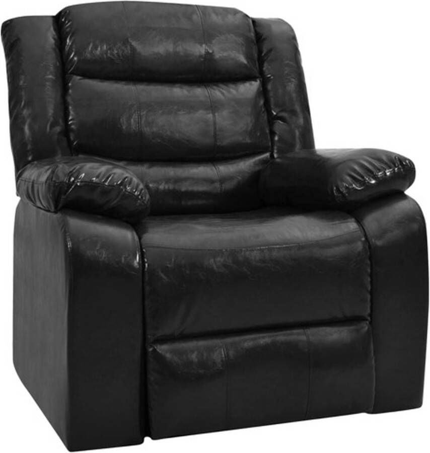 VidaXL Fauteuil verstelbaar kunstleer zwart - Foto 2