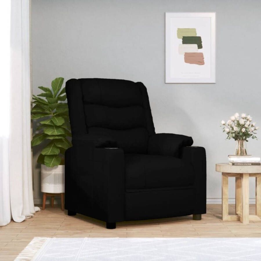 VidaXL Fauteuil verstelbaar kunstleer zwart