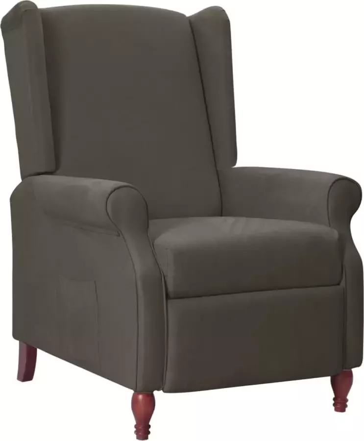 VidaXL Fauteuil verstelbaar met rugleuning donkergrijs microvezelstof