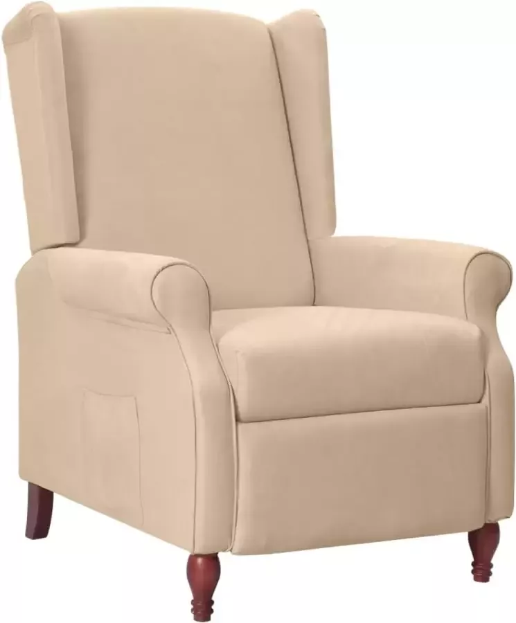 VidaXL Fauteuil verstelbaar met rugleuning taupe microvezelstof