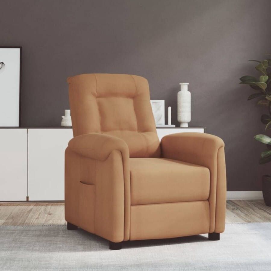 VidaXL Fauteuil verstelbaar microvezelstof taupe