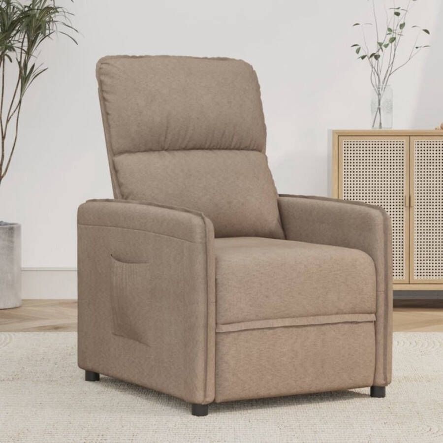 VidaXL Fauteuil verstelbaar microvezelstof taupe