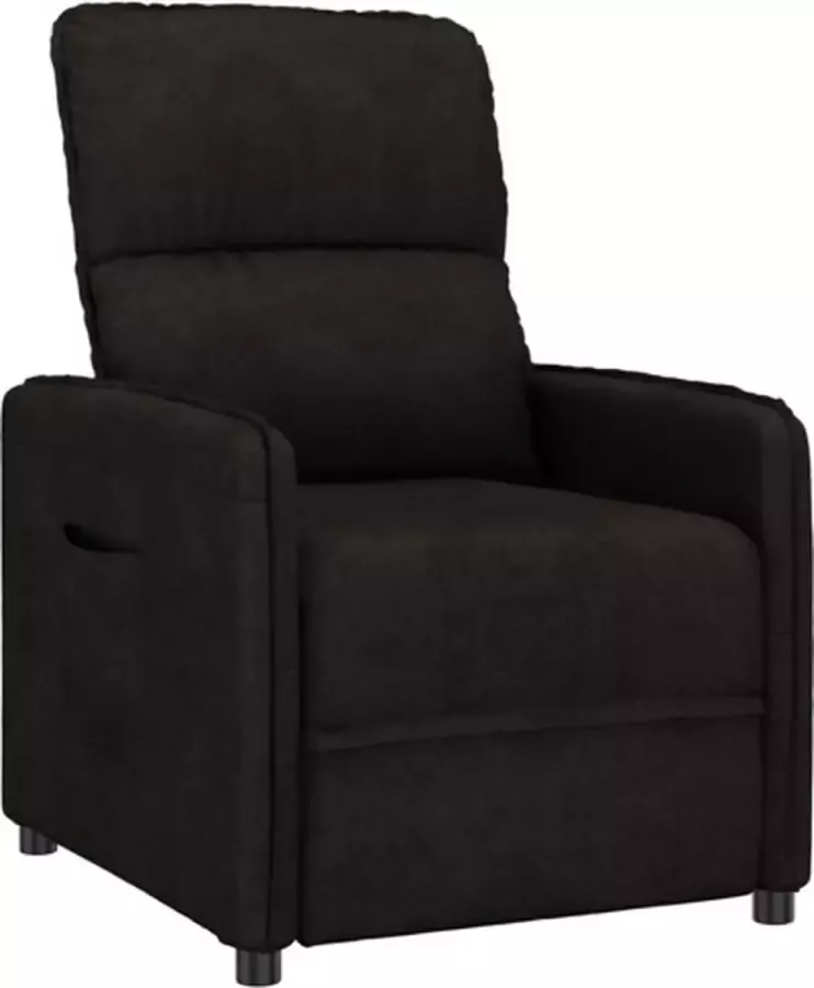 VidaXL Fauteuil verstelbaar microvezelstof zwart - Foto 2