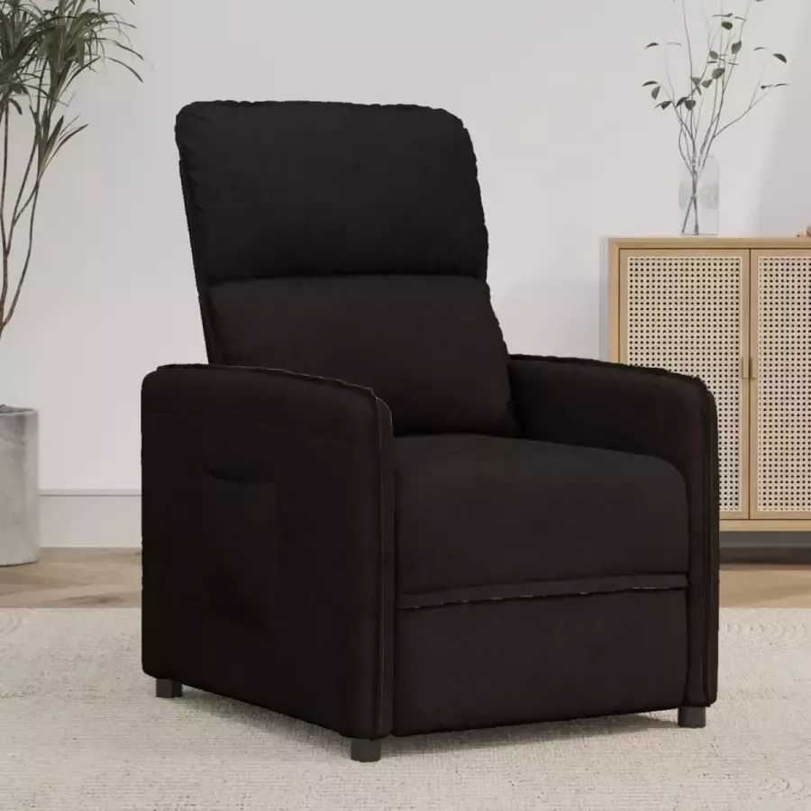 VidaXL Fauteuil verstelbaar microvezelstof zwart