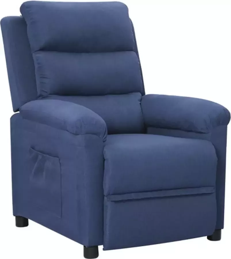 VidaXL Fauteuil verstelbaar stof blauw - Foto 2