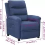 VIDAXL Fauteuil verstelbaar stof blauw - Thumbnail 11