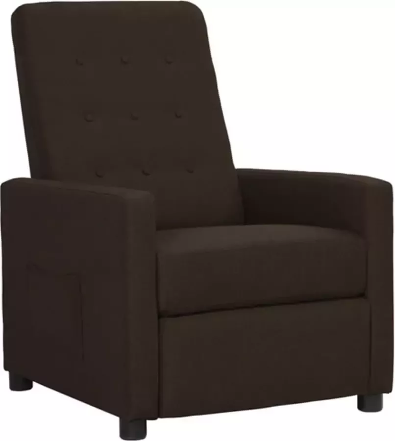 VidaXL Fauteuil verstelbaar stof donkerbruin - Foto 2