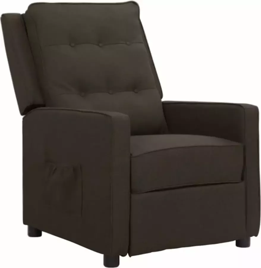 VidaXL Fauteuil verstelbaar stof donkerbruin - Foto 1