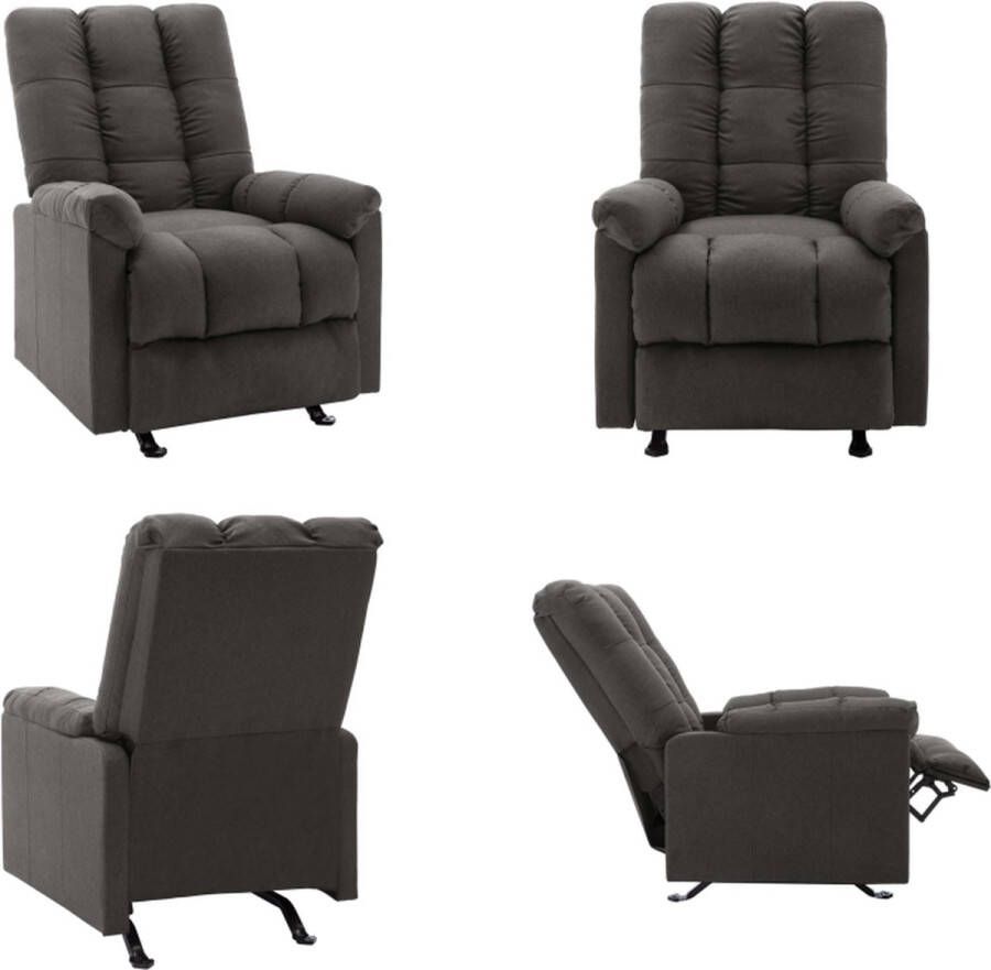 VidaXL Fauteuil verstelbaar stof donkergrijs Verstelbare Stoel Verstelbare Stoelen Fauteuil Fauteuils