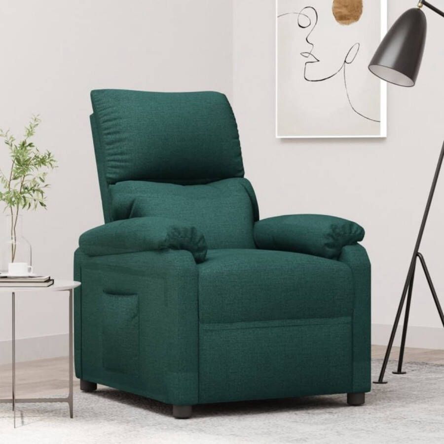 VIDAXL Fauteuil verstelbaar stof donkergroen - Foto 2