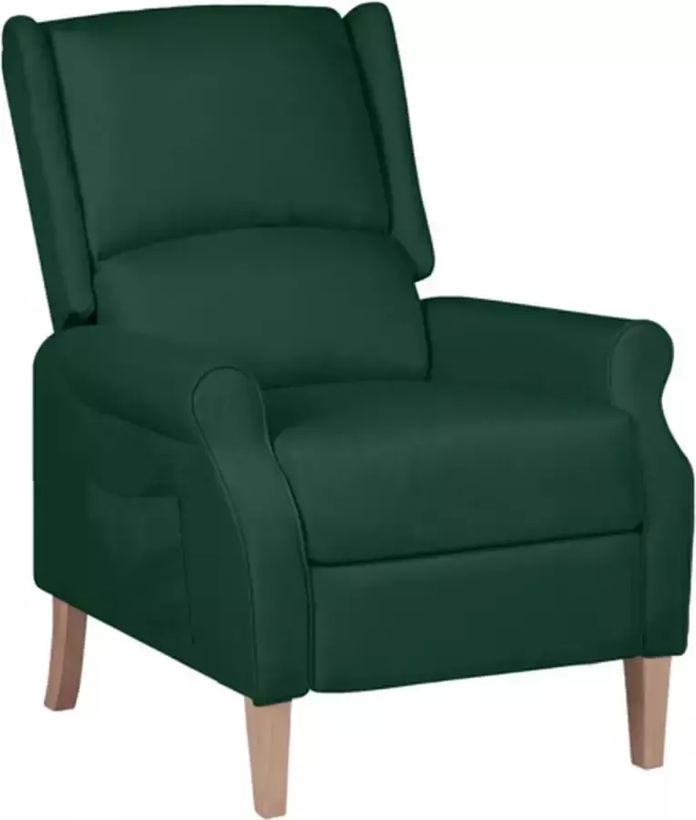 VIDAXL Fauteuil verstelbaar stof donkergroen - Foto 1