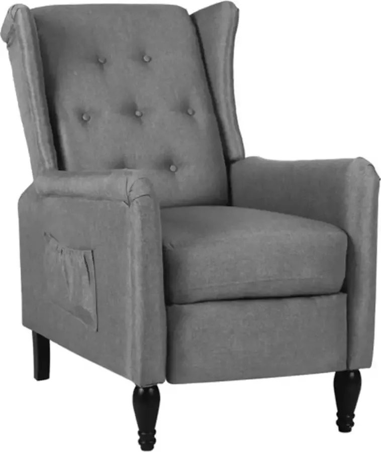 VidaXL Fauteuil verstelbaar stof lichtgrijs - Foto 2