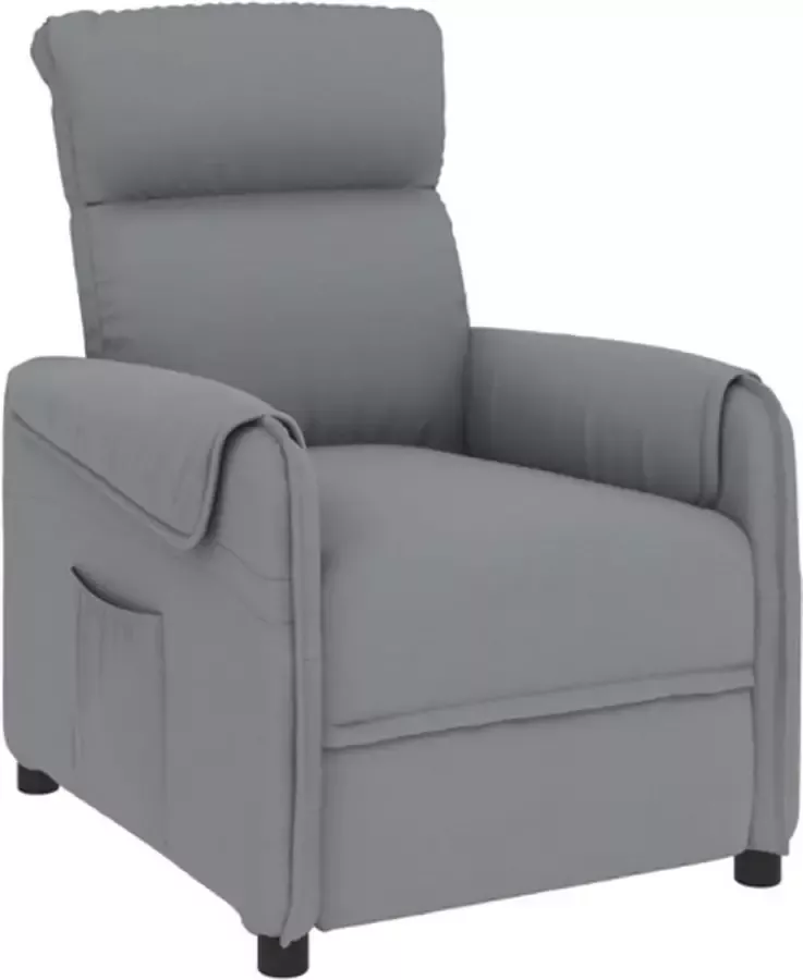 VidaXL Fauteuil verstelbaar stof lichtgrijs - Foto 2