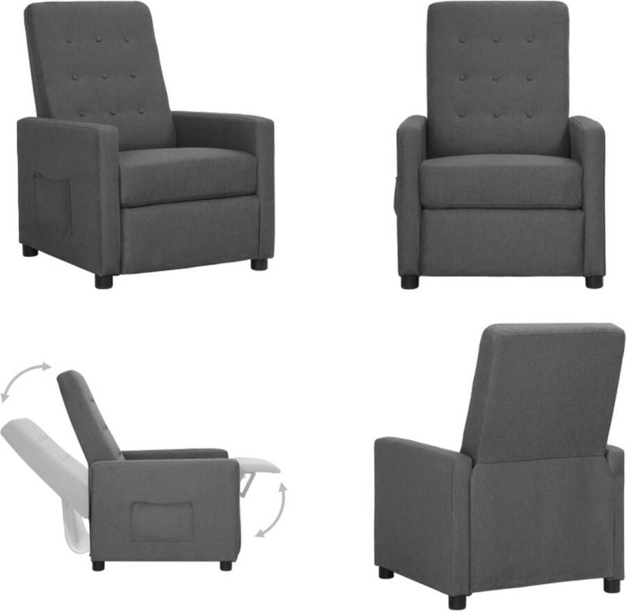 VidaXL Fauteuil verstelbaar stof lichtgrijs Fauteuil Fauteuils Leunstoel Relaxfauteuil