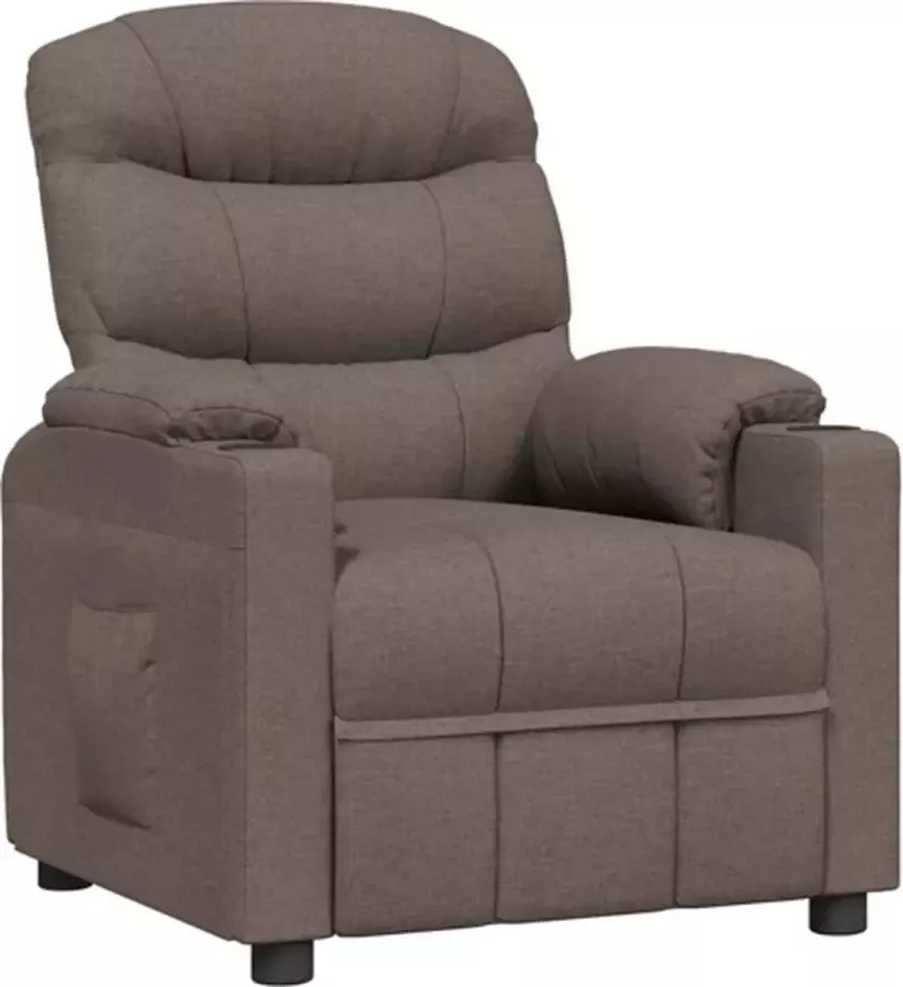 VIDAXL Fauteuil verstelbaar stof taupe - Foto 2