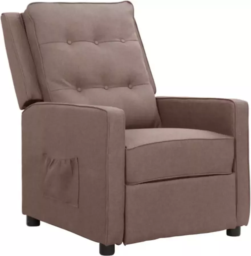 VidaXL Fauteuil verstelbaar stof taupe - Foto 2