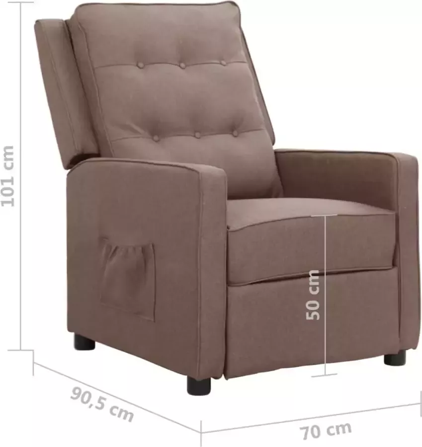 VidaXL Fauteuil verstelbaar stof taupe