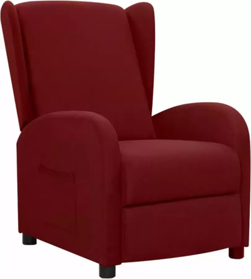 VidaXL Fauteuil verstelbaar stof wijnrood - Foto 1