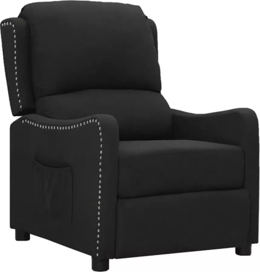 VIDAXL Fauteuil verstelbaar stof zwart - Foto 1