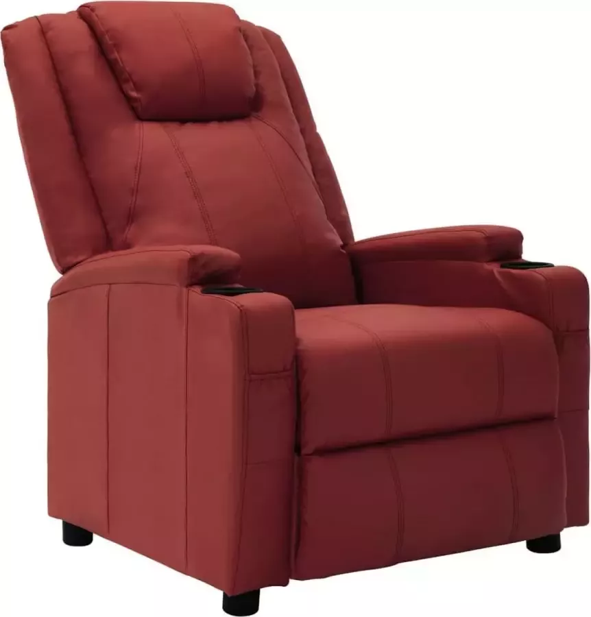 VidaXL Fauteuil verstelbaar wijnrood kunstleer 75x88x106 cm