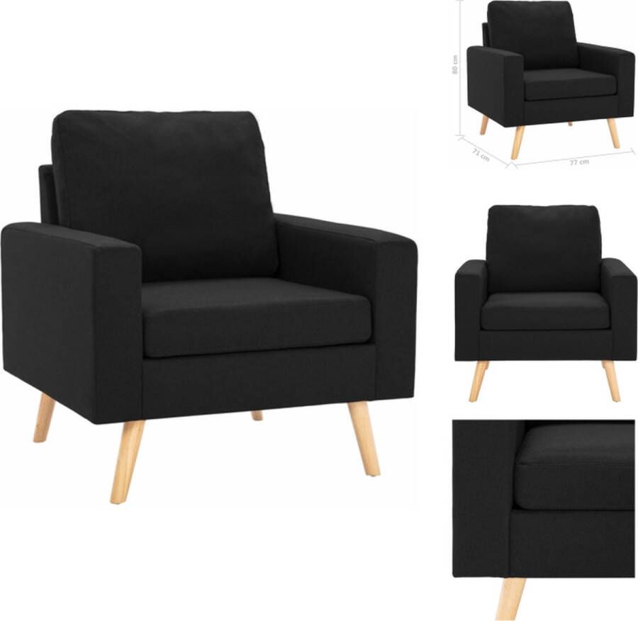 VidaXL Fauteuil Fauteuils Stoffen Stoel Stoffen Stoelen Fauteuil stof zwart - Foto 2