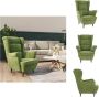 VidaXL Fluwelen Fauteuil Lichtgroen 81 x 90 x 96.5 cm (B x D x H) Fauteuil - Thumbnail 1