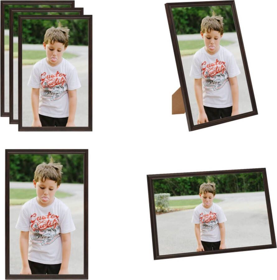 VidaXL Fotolijsten 3 st voor tafel 10x15 cm MDF zwart Fotolijst Fotolijsten Lijst Lijsten