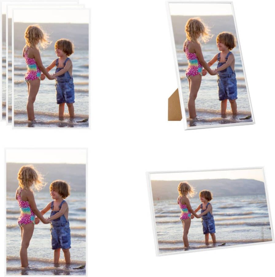 VidaXL Fotolijsten 3 st voor tafel 13x18 cm MDF wit Fotolijst Fotolijsten Lijst Lijsten