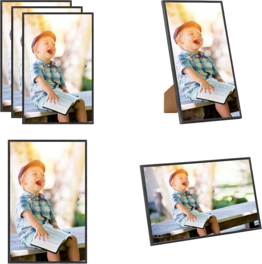 VidaXL Fotolijsten 3 st voor tafel 13x18 cm MDF zwart Fotolijst Fotolijsten Lijst Lijsten