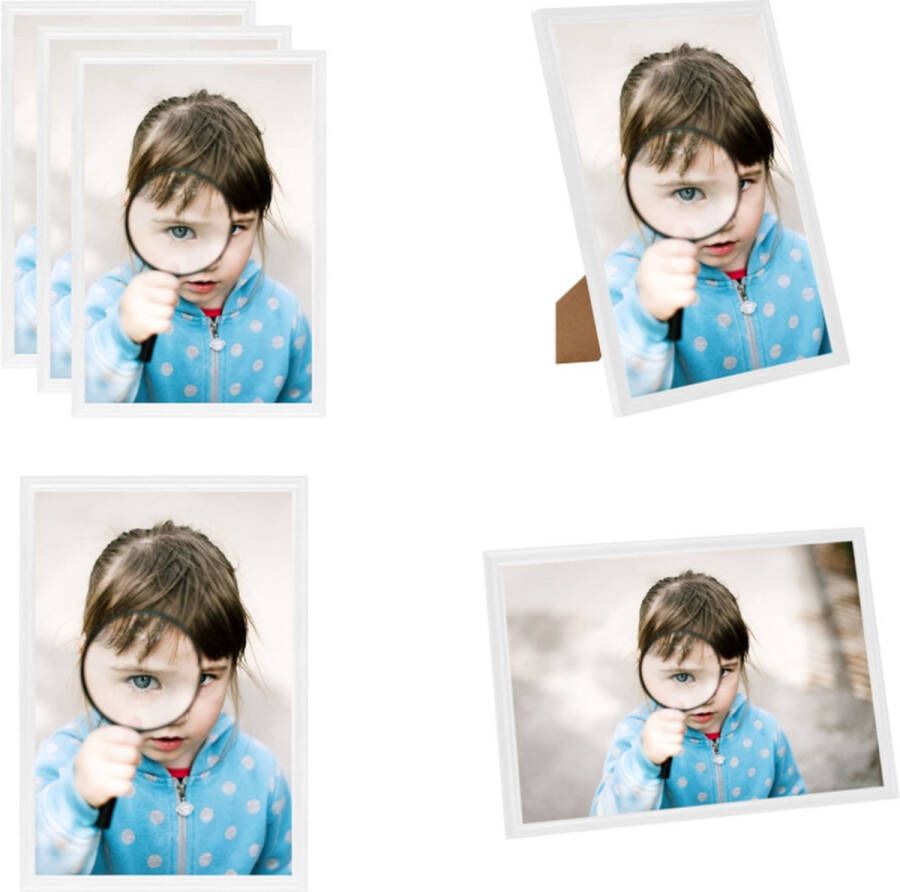 VidaXL Fotolijsten 3 st voor tafel 18x24 cm MDF wit Fotolijst Fotolijsten Lijst Lijsten