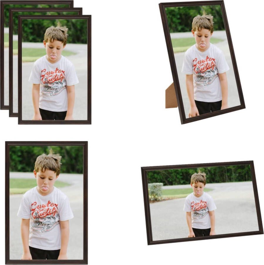 VidaXL Fotolijsten 3 st voor tafel 21x29 7 cm MDF zwart Fotolijst Fotolijsten Lijst Lijsten