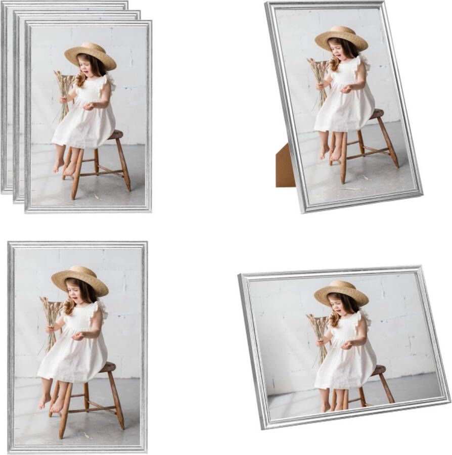 VidaXL Fotolijsten 3 st voor tafel 21x29-7 cm zilverkleurig Fotolijst Fotolijsten Lijst Lijsten